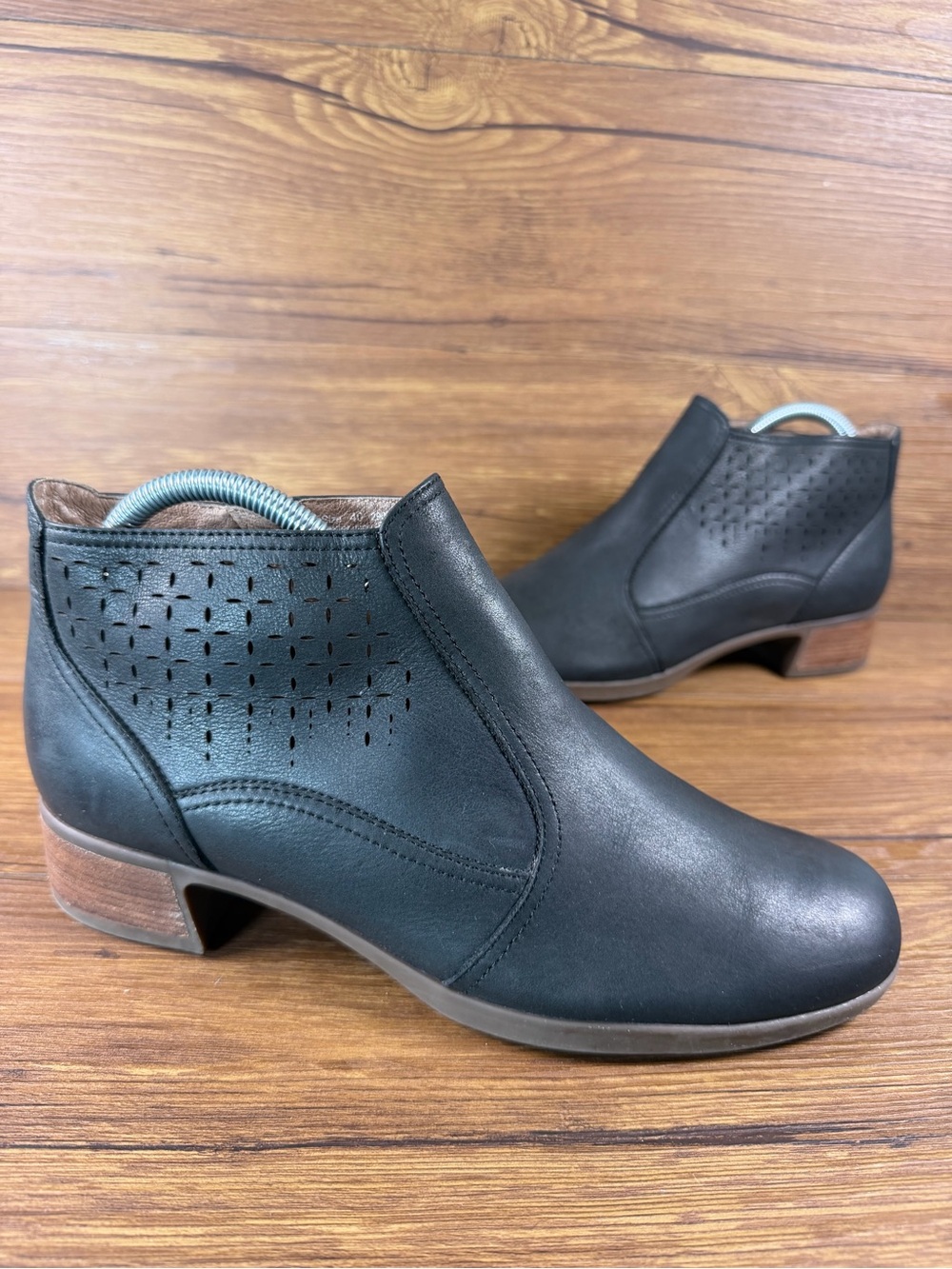 Dansko Liberty Black Burnished Leather Booties Ankle Boots Women's 40/US 9.5-10